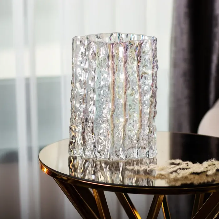 Декоративна прямокутна скляна ваза для квітів 20 см (HP-1728) - зображення 4