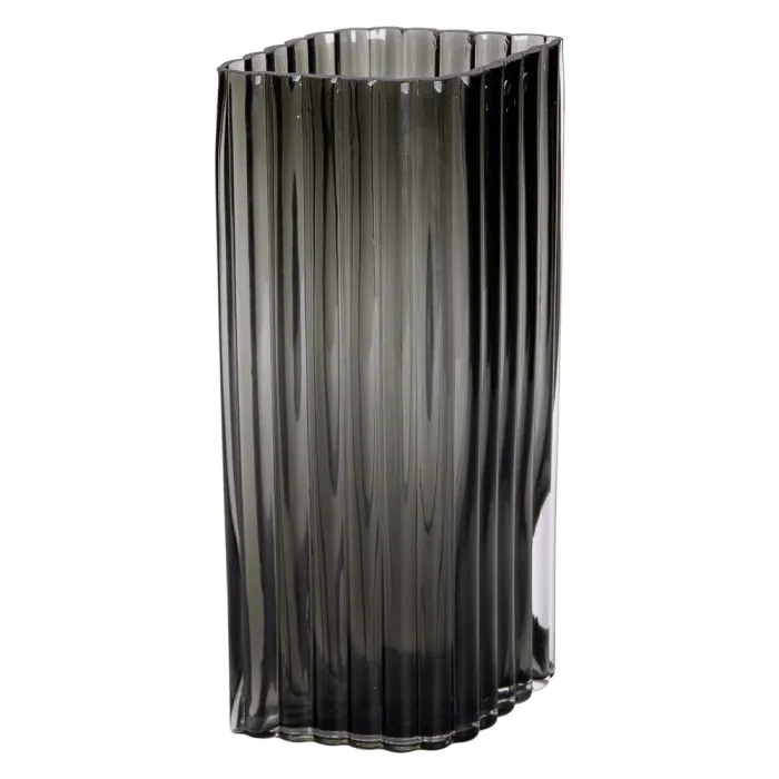 Ваза для квітів зі скла, декоративна, прямокутна, сіра, 28 см. (HP-1703) - зображення 4