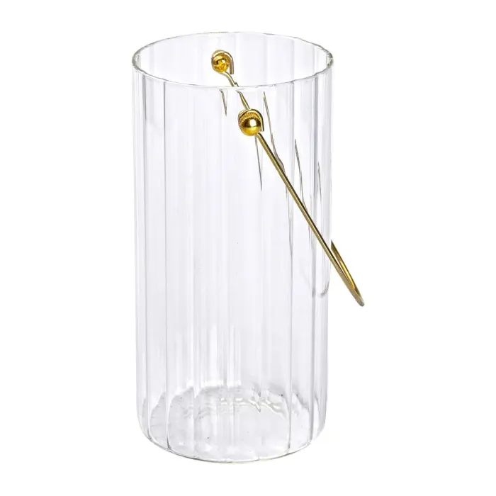 Декоративна скляна ваза для квітів із ручкою 19,5 см. (HP-1724) - зображення 1