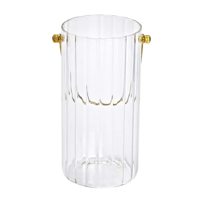 Декоративна скляна ваза для квітів із ручкою 19,5 см. (HP-1724) - зображення 2