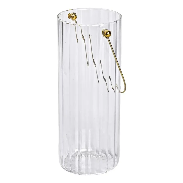 Декоративна скляна ваза для квітів з ручкою 29 см (HP-1726) - зображення 1