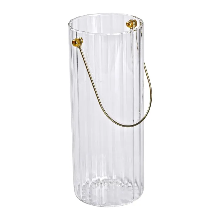 Декоративна скляна ваза для квітів з ручкою 29 см (HP-1726) - зображення 2