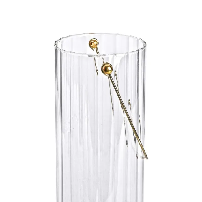 Декоративна скляна ваза для квітів з ручкою 29 см (HP-1726) - зображення 3