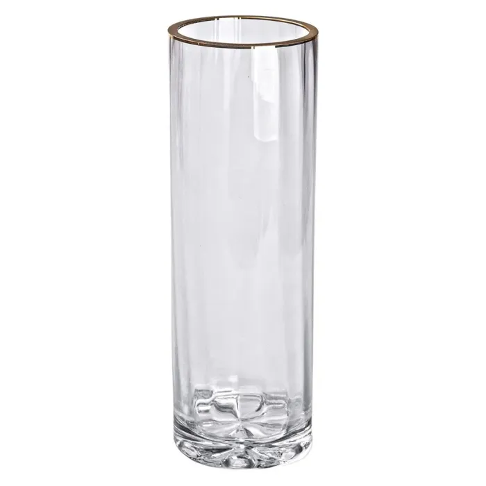 Декоративна скляна ваза для квітів із золотою окантовкою 29,5 см. (HP-1708) - зображення 1