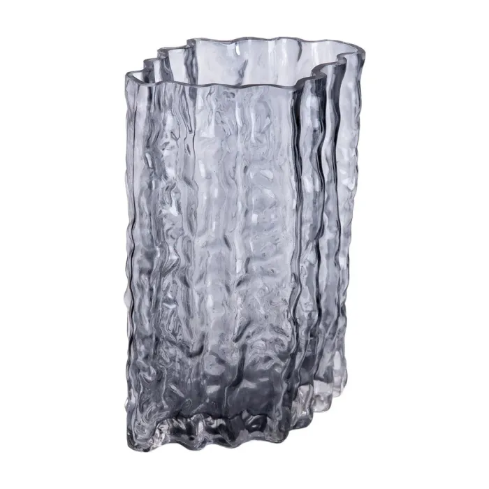 Скляна ваза, ліпний декор, прямокутна, 14,5 x 11 x 21 см. (HP-1729) - зображення 3