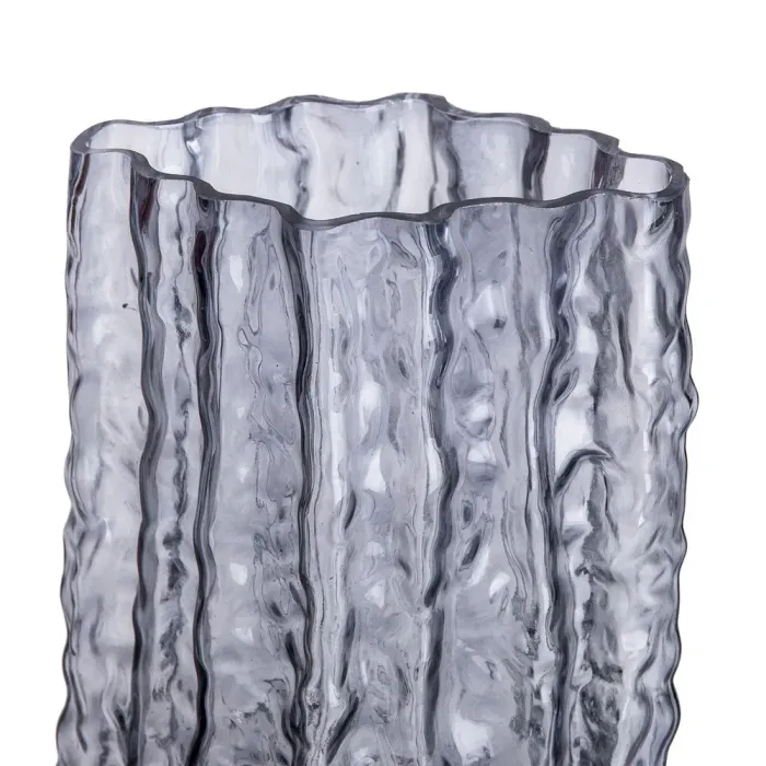 Скляна ваза, ліпний декор, прямокутна, 14,5 x 11 x 21 см. (HP-1729) - зображення 4