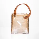 Скляна ваза сумочка з ручкою 13×7×16.5 (см) декоративна ваза для квітів 1 (л) Коричневий HP-19-155-1 (HP-19-155-1)