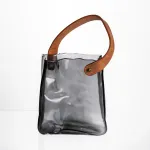 Скляна ваза сумочка з ручкою 13×7×16.5 (см) декоративна ваза для квітів 1 (л) Сірий HP-19-155-2 (HP-19-155-2)