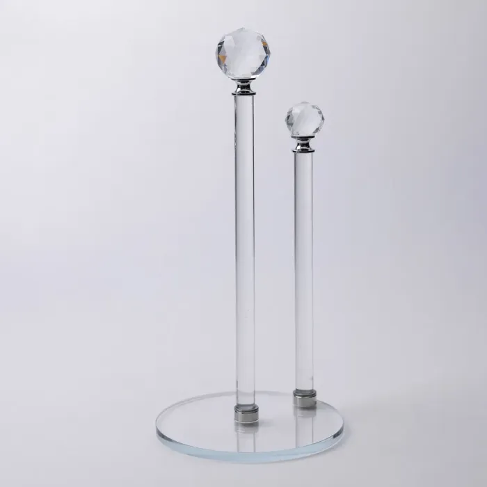 Скляний тримач для паперових рушників на кухню 15×31 см підставка під паперові рушники прозора (HP-4-73) - изображение 1