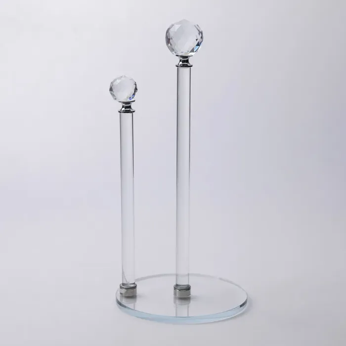 Скляний тримач для паперових рушників на кухню 15×31 см підставка під паперові рушники прозора (HP-4-73) - изображение 3