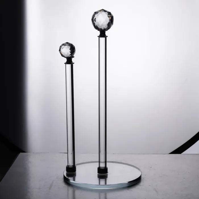 Скляний тримач для паперових рушників на кухню 15×31 см підставка під паперові рушники прозора (HP-4-73) - изображение 5