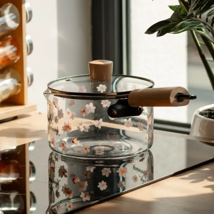 Скляний ківш із кришкою для кухні 1.8 л ручкою і носиком HP-34-19 (HP-34-19) - изображение 6