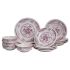 Столовий набір посуду тарілок 16 (шт) на 4 персони Bissi порцеляновий, обідній столовий сервіз тарілок Рожевий YY78-2A (YY78-2A)