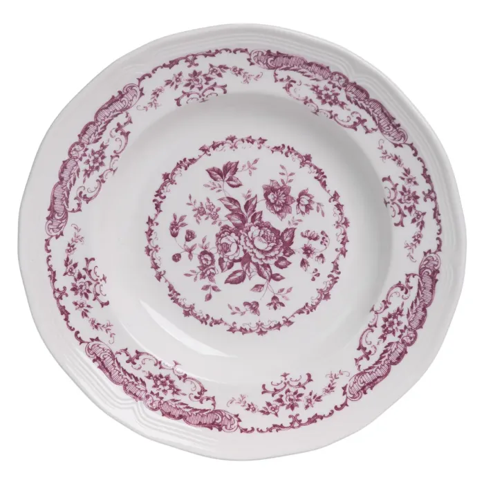 Столовий набір посуду тарілок 16 (шт) на 4 персони Bissi порцеляновий, обідній столовий сервіз тарілок Рожевий YY78-2A (YY78-2A) - зображення 5