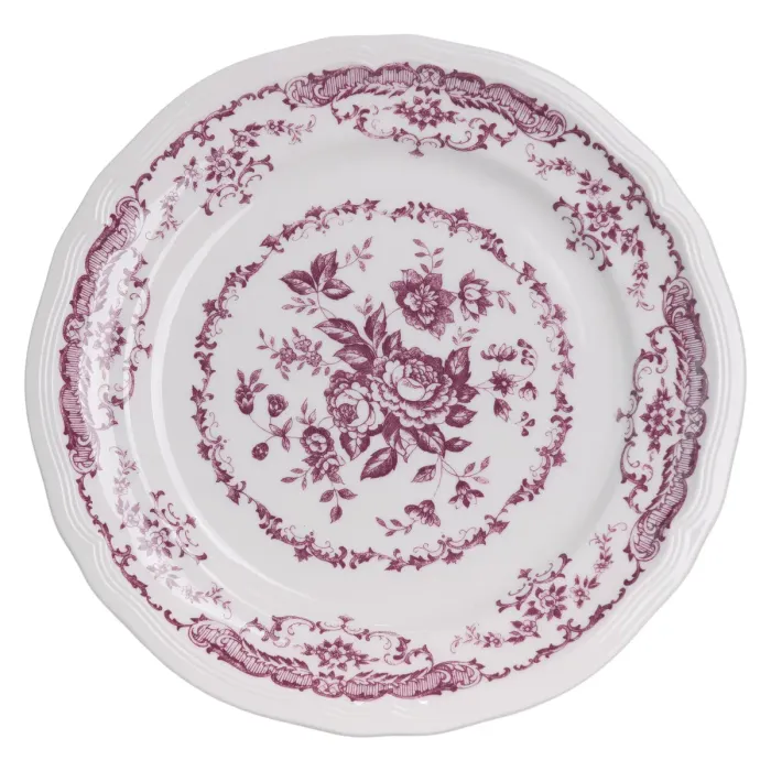 Столовий набір посуду тарілок 16 (шт) на 4 персони Bissi порцеляновий, обідній столовий сервіз тарілок Рожевий YY78-2A (YY78-2A) - зображення 7