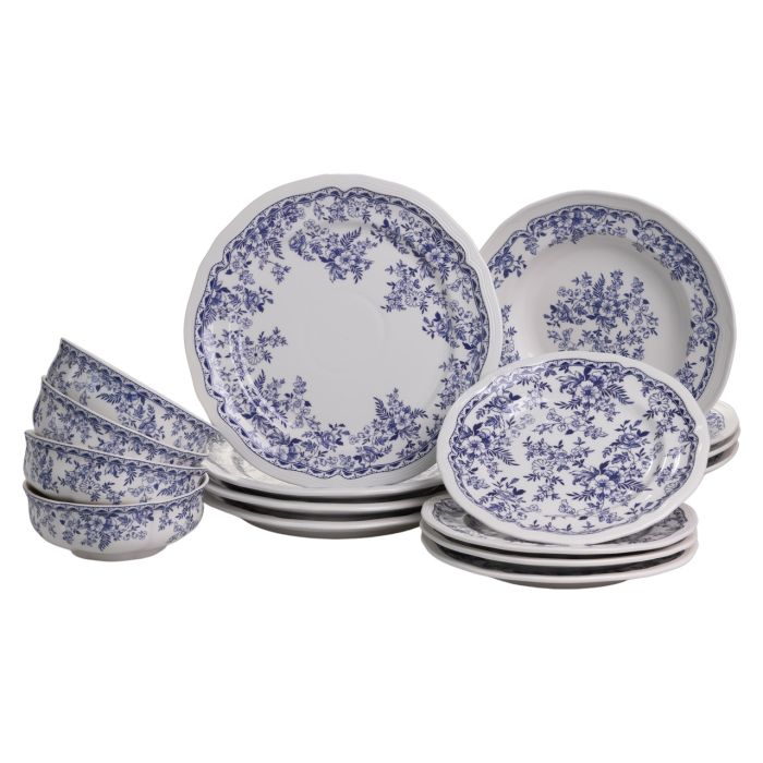Столовий набір посуду 16 (шт) на 4 особи Bitossi порцеляновий Синій YY78-1A (YY78-1A) - зображення 1