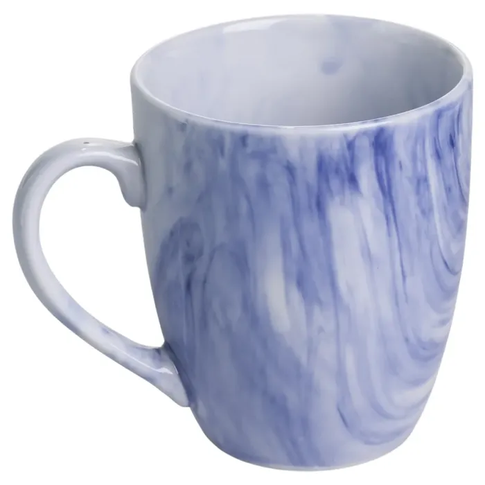 Столовий набір посуду тарілок і чашок 16 предметів на 4 особи Marble Clara порцеляновий Синій MD-16-3B (MD-16-3B) - зображення 2