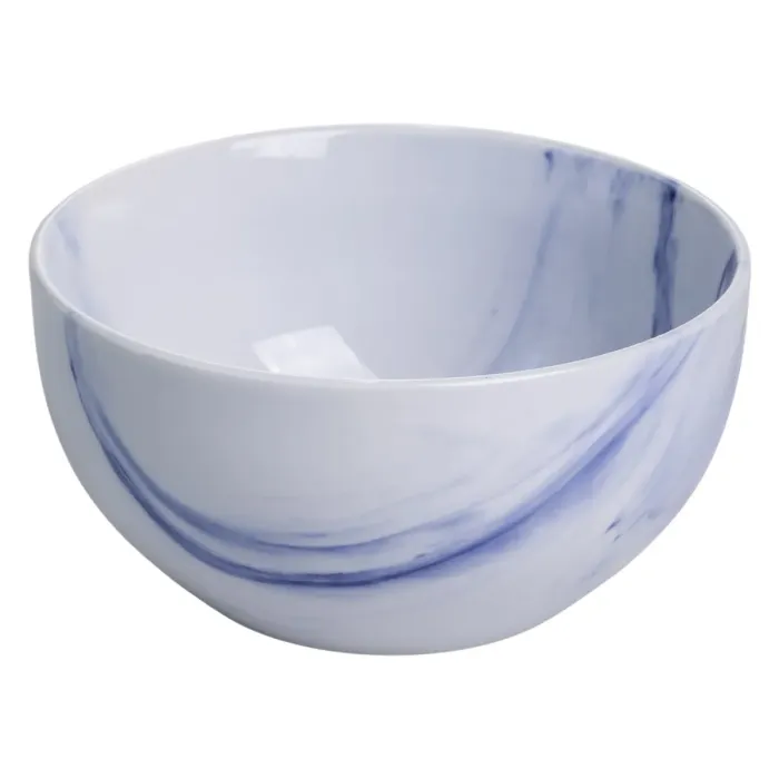 Столовий набір посуду тарілок і чашок 16 предметів на 4 особи Marble Clara порцеляновий Синій MD-16-3B (MD-16-3B) - зображення 3