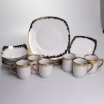 Столовий набір посуду тарілок і чашок 24 предмети на 6 персон «Геометрія» порцеляновий SD-24-1 (SD-24-1)