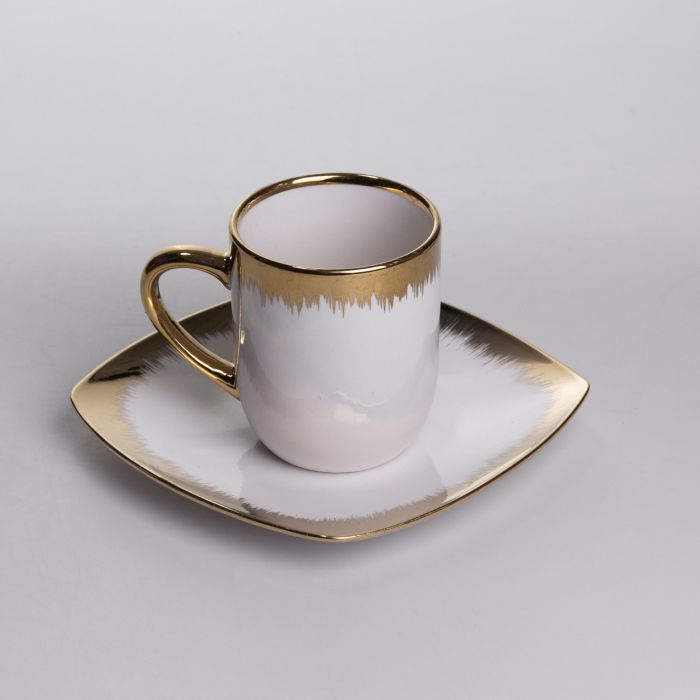 Столовий набір посуду тарілок і чашок 24 предмети на 6 персон «Геометрія» порцеляновий SD-24-1 (SD-24-1) - изображение 2