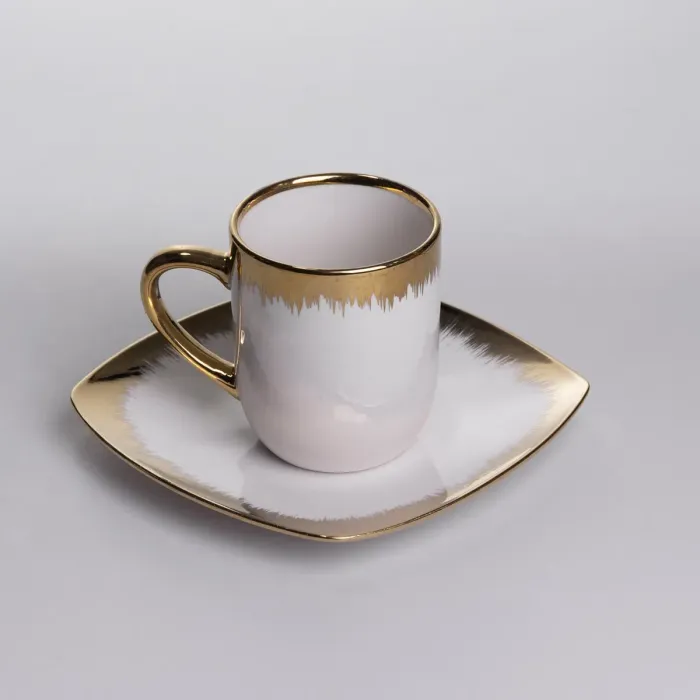 Столовий набір посуду тарілок і чашок 24 предмети на 6 персон «Геометрія» порцеляновий SD-24-1 (SD-24-1) - зображення 2