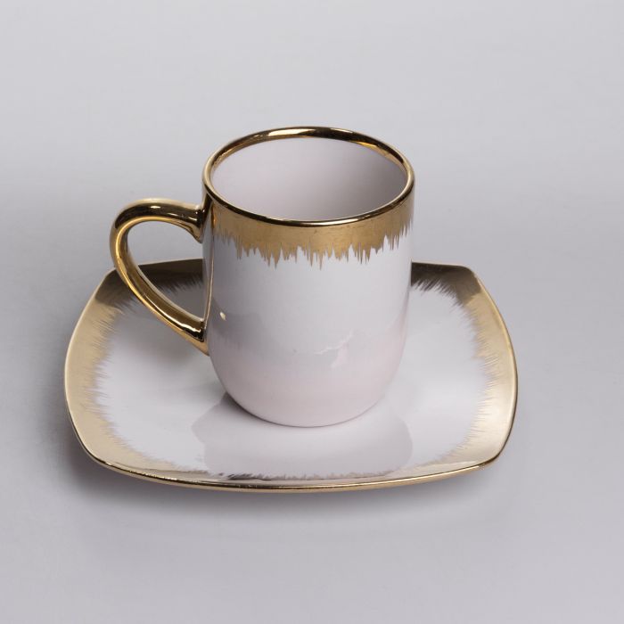 Столовий набір посуду тарілок і чашок 24 предмети на 6 персон «Геометрія» порцеляновий SD-24-1 (SD-24-1) - изображение 6