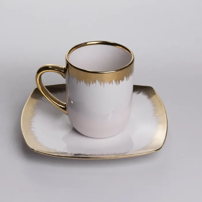 Столовий набір посуду тарілок і чашок 24 предмети на 6 персон «Геометрія» порцеляновий SD-24-1 (SD-24-1) - зображення 6