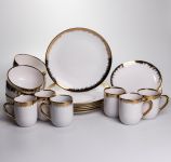 Столовий набір посуду тарілок і чашок 24 предмети на 6 персон «Смарагд» порцеляновий MD-16 (MD-16)