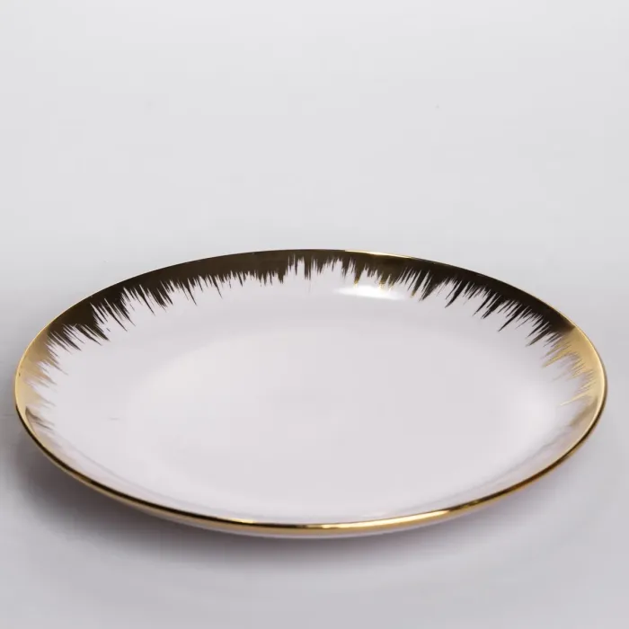 Столовий набір посуду тарілок і чашок 24 предмети на 6 персон «Смарагд» порцеляновий MD-16 (MD-16) - зображення 2