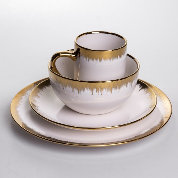 Столовий набір посуду тарілок і чашок 24 предмети на 6 персон «Смарагд» порцеляновий MD-16 (MD-16) - изображение 4