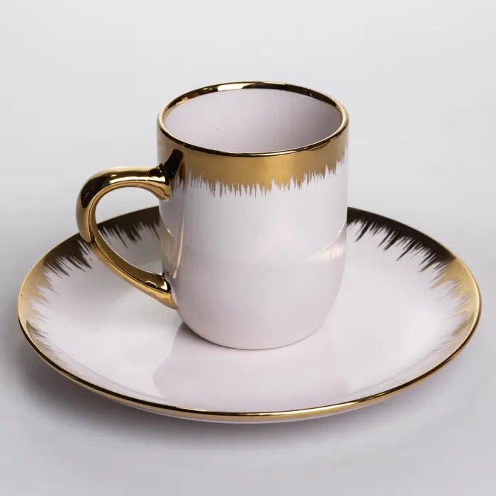 Столовий набір посуду тарілок і чашок 24 предмети на 6 персон «Смарагд» порцеляновий MD-16 (MD-16) - зображення 6