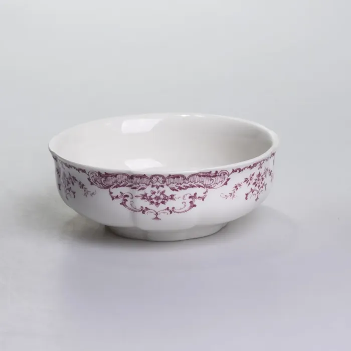 Столовий набір посуду тарілок і чашок 32 предмети на 6 персон «Бордовий Меандр» порцеляновий YY78-3A (YY78-3A) - зображення 2