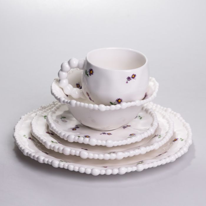 Столовий набір посуду тарілок і чашок 32 предмети на 6 персон Pearl порцеляновий YY78-4A (YY78-4A) - зображення 4