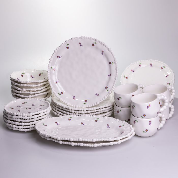 Столовий набір посуду тарілок і чашок 32 предмети на 6 персон Pearl порцеляновий YY78-4A (YY78-4A) - зображення 8