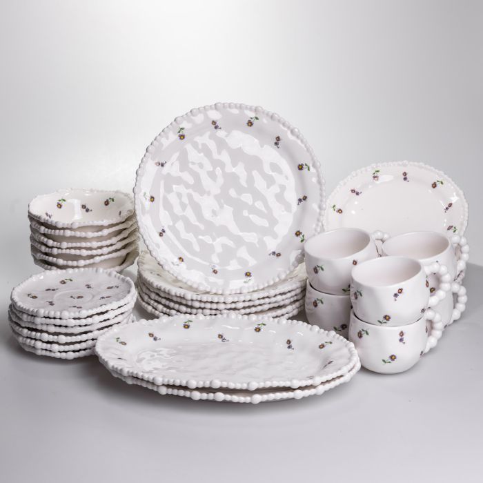 Столовий набір посуду тарілок і чашок 32 предмети на 6 персон Pearl порцеляновий YY78-4A (YY78-4A) - зображення 9