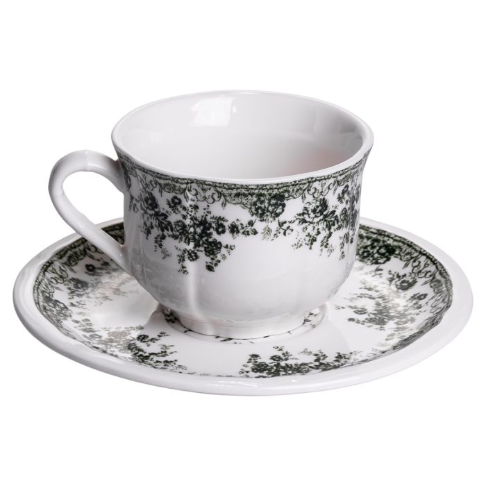 Столовий набір посуду 32 предмети на 6 осіб Vintage Elegant порцеляновий Чорний YY78-7A (YY78-7A) - зображення 4