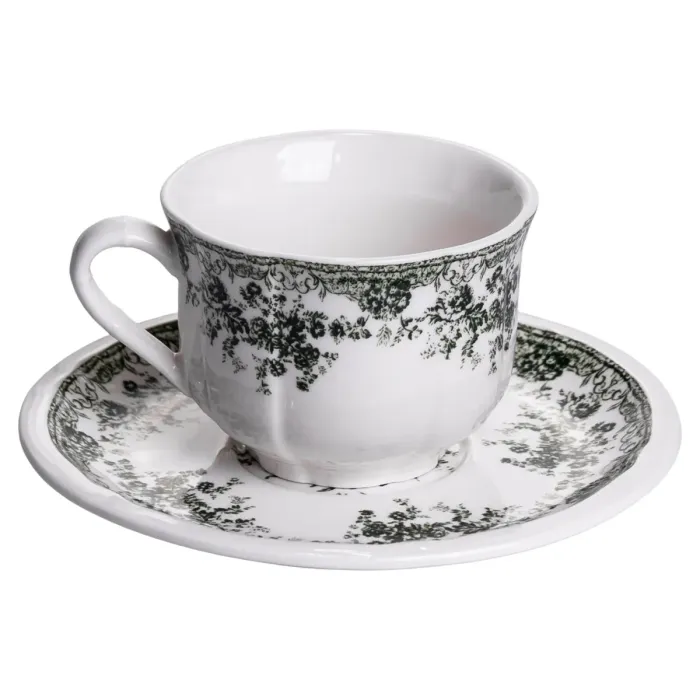 Столовий набір посуду 32 предмети на 6 осіб Vintage Elegant порцеляновий Чорний YY78-7A (YY78-7A) - зображення 4