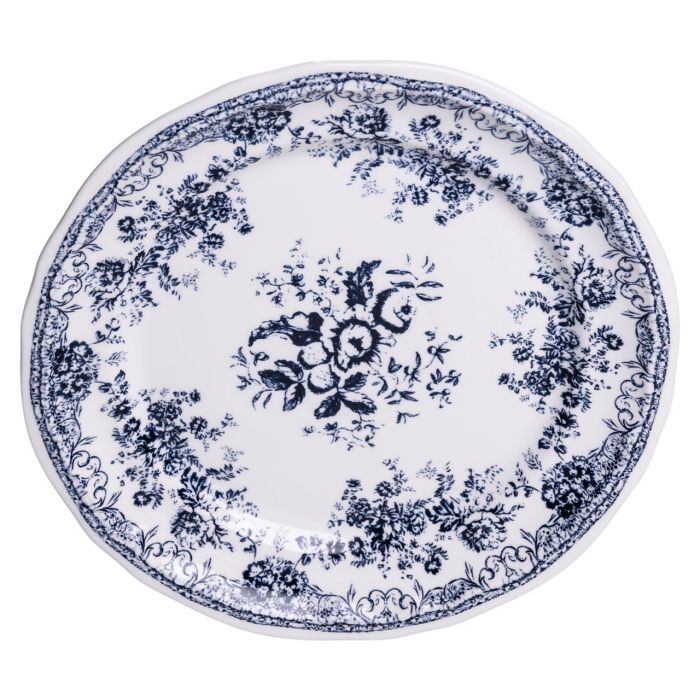 Столовий набір посуду тарілок і чашок 32 предмети на 6 персон Vintage Elegant порцеляновий, обідній столовий сервіз тарілок Синій YY78-6A (YY78-6A) - изображение 3