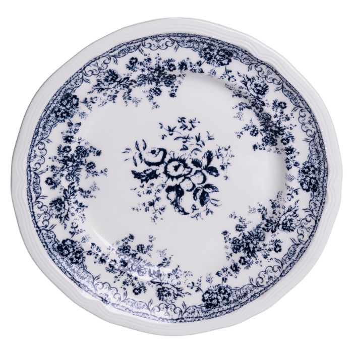 Столовий набір посуду тарілок і чашок 32 предмети на 6 персон Vintage Elegant порцеляновий, обідній столовий сервіз тарілок Синій YY78-6A (YY78-6A) - изображение 4