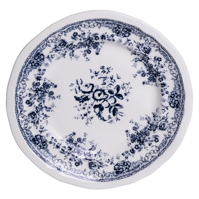 Столовий набір посуду тарілок і чашок 32 предмети на 6 персон Vintage Elegant порцеляновий, обідній столовий сервіз тарілок Синій YY78-6A (YY78-6A) - зображення 4