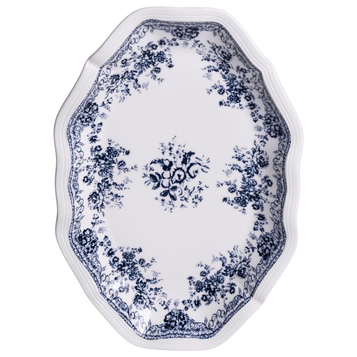 Столовий набір посуду тарілок і чашок 32 предмети на 6 персон Vintage Elegant порцеляновий, обідній столовий сервіз тарілок Синій YY78-6A (YY78-6A) - изображение 5