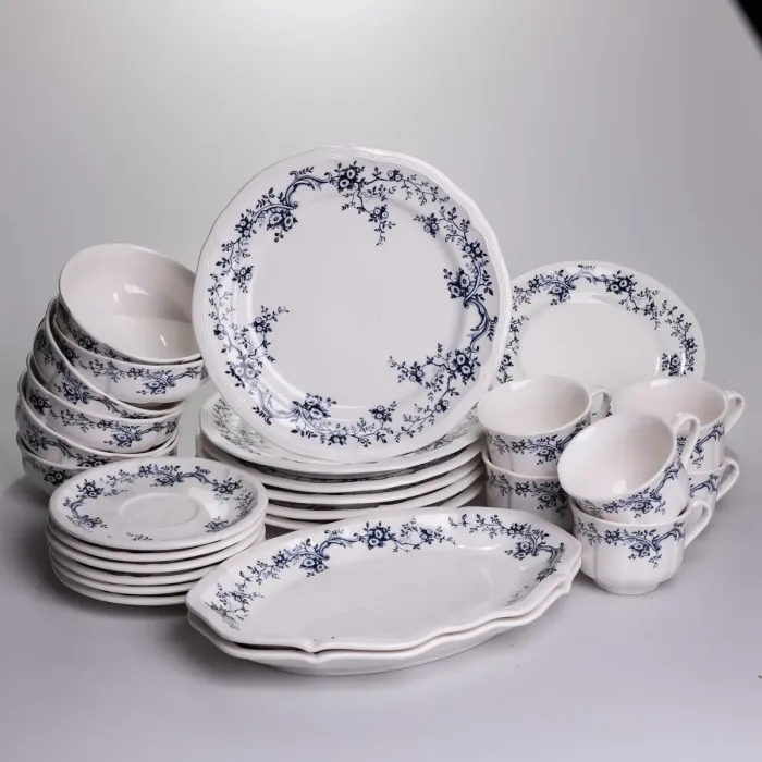 Столовий набір посуду тарілок і чашок 32 предмети на 6 персон Vintage порцеляновий YY78-10A (YY78-10A) - зображення 1