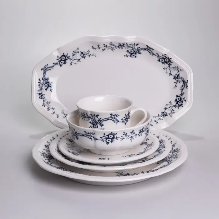 Столовий набір посуду тарілок і чашок 32 предмети на 6 персон Vintage порцеляновий YY78-10A (YY78-10A) - зображення 3