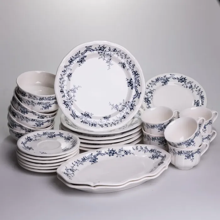 Столовий набір посуду тарілок і чашок 32 предмети на 6 персон Vintage порцеляновий YY78-10A (YY78-10A) - зображення 10