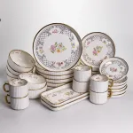 Столовий набір посуду тарілок і чашок 32 предмети на 6 персон «Золотий Кант» порцеляновий TH-32 (TH-32)