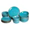 Столовий сервіз 24 предмети набір столового посуду з кераміки на 6 персон Бірюзовий (HP-31-3)