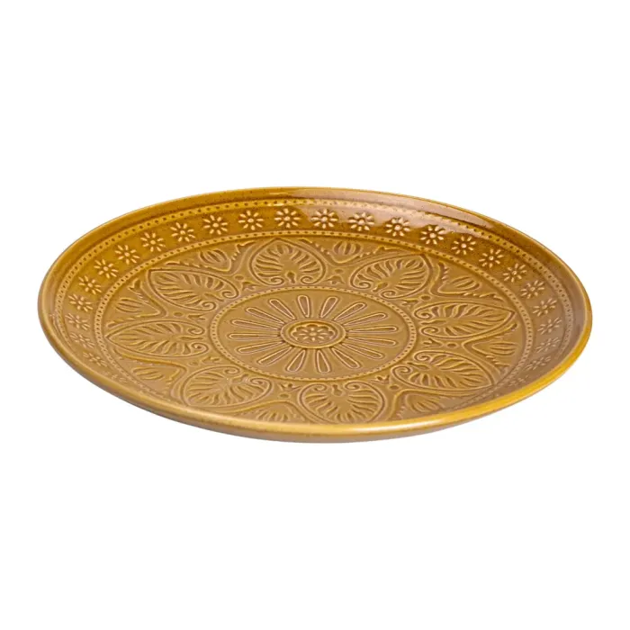 Столовий сервіз 24 предмети набір столового посуду з кераміки на 6 персон Гірчичний (HP-31-2) - зображення 4