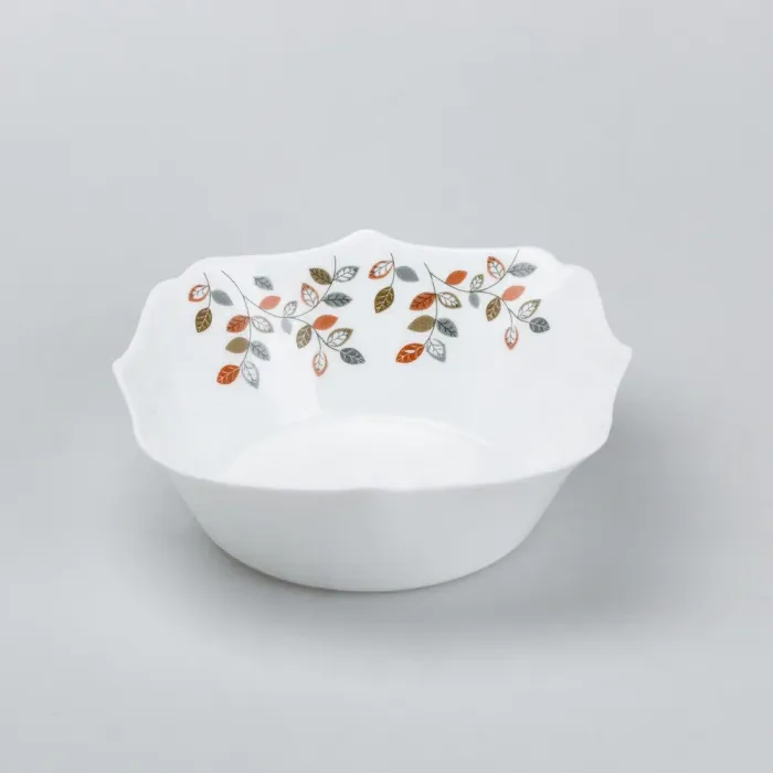 Столовий сервіз 26 квадратних керамічних тарілок Білий з квітами (HP23405) - изображение 7