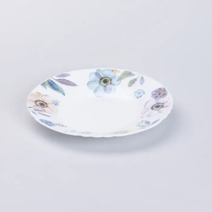 Столовий керамічний сервіз на 6 персон 18 тарілок Білий з квітами (HP-7-717) - зображення 2