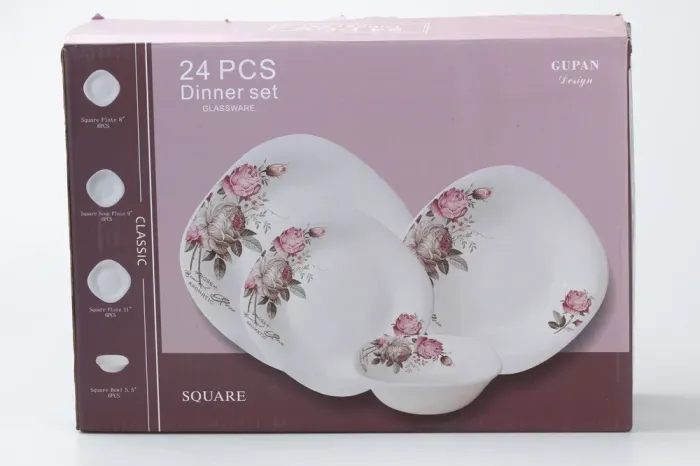 Столовий сервіз квадратних тарілок 24 штуки керамічних на 6 персон (HP23410) - изображение 6